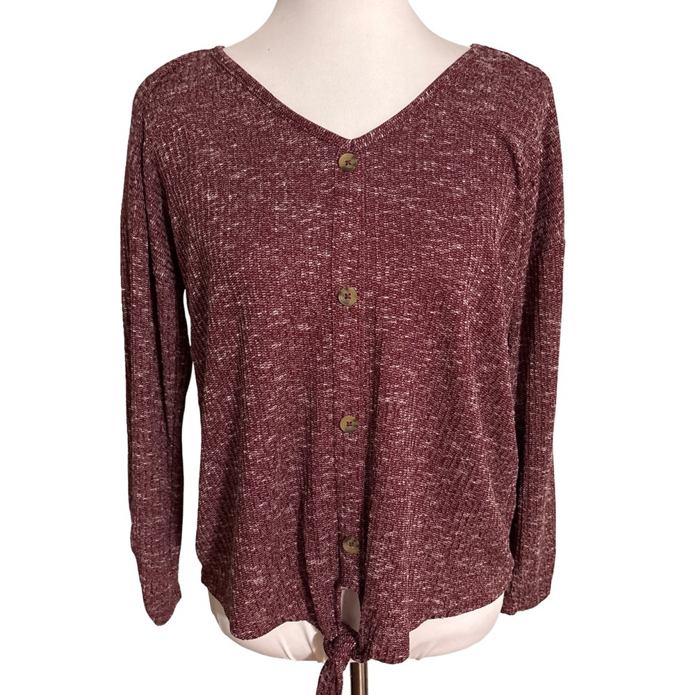Bobbie Brooks Maroon V-Neck Sweater